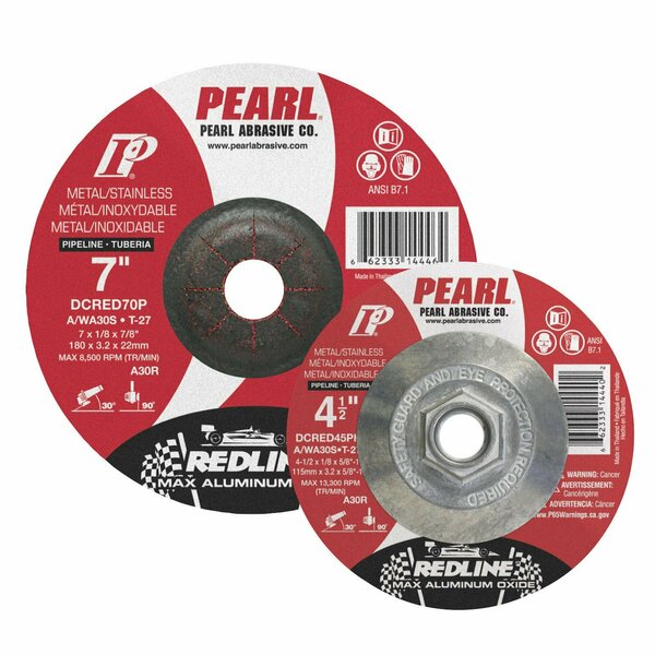 Pearl Redline Max A.O. DC Grinding Wheel 6 x 1/8 x 5/8-11 A/WA30S T-27 Pipeline DCRED60PH